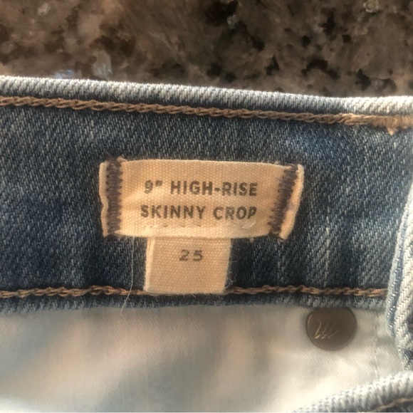 MADEWELL 9” High-Rise Skinny Crop Jean, Button Front Edition w/ Fringed … - Picture 6 of 13